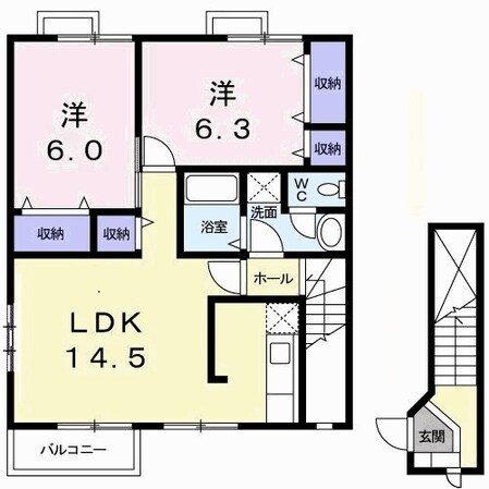 メゾン　パサニアＣの物件間取画像